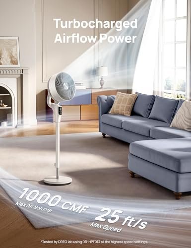 Woozoo Standing Fan - Adjustable Height Pedestal Air Circulator