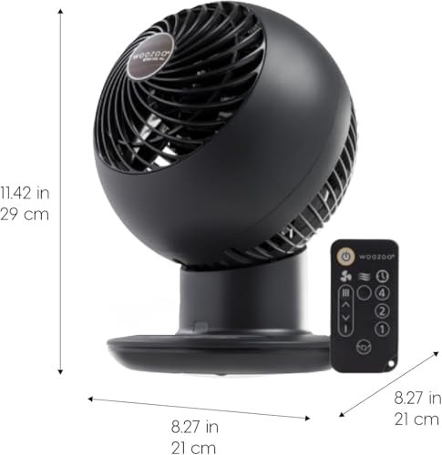 Woozoo Globe Fan Grey - Modern Neutral Design for Any Space